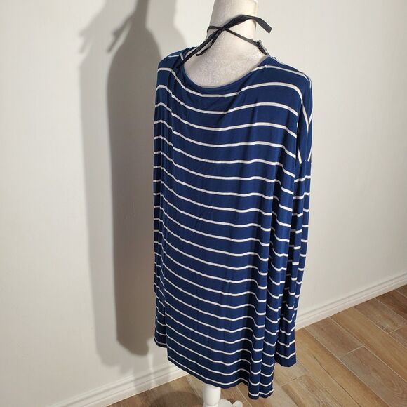 AVA & VIV BASIC TOP BLUE LONG SLEEVE RAYON SPANDEX SIZE 4X - Picture 7 of 10